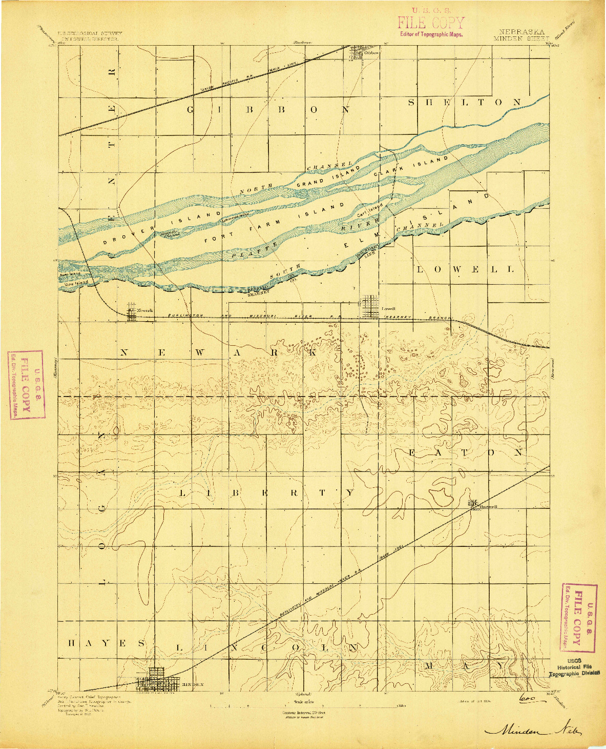 USGS 1:62500-SCALE QUADRANGLE FOR MINDEN, NE 1894