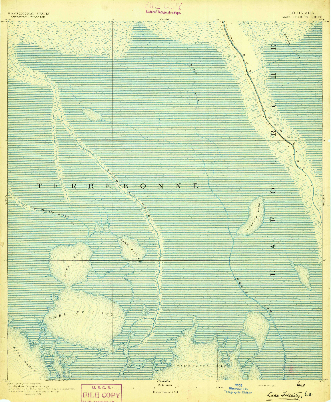 USGS 1:62500-SCALE QUADRANGLE FOR LAKE FELICITY, LA 1894