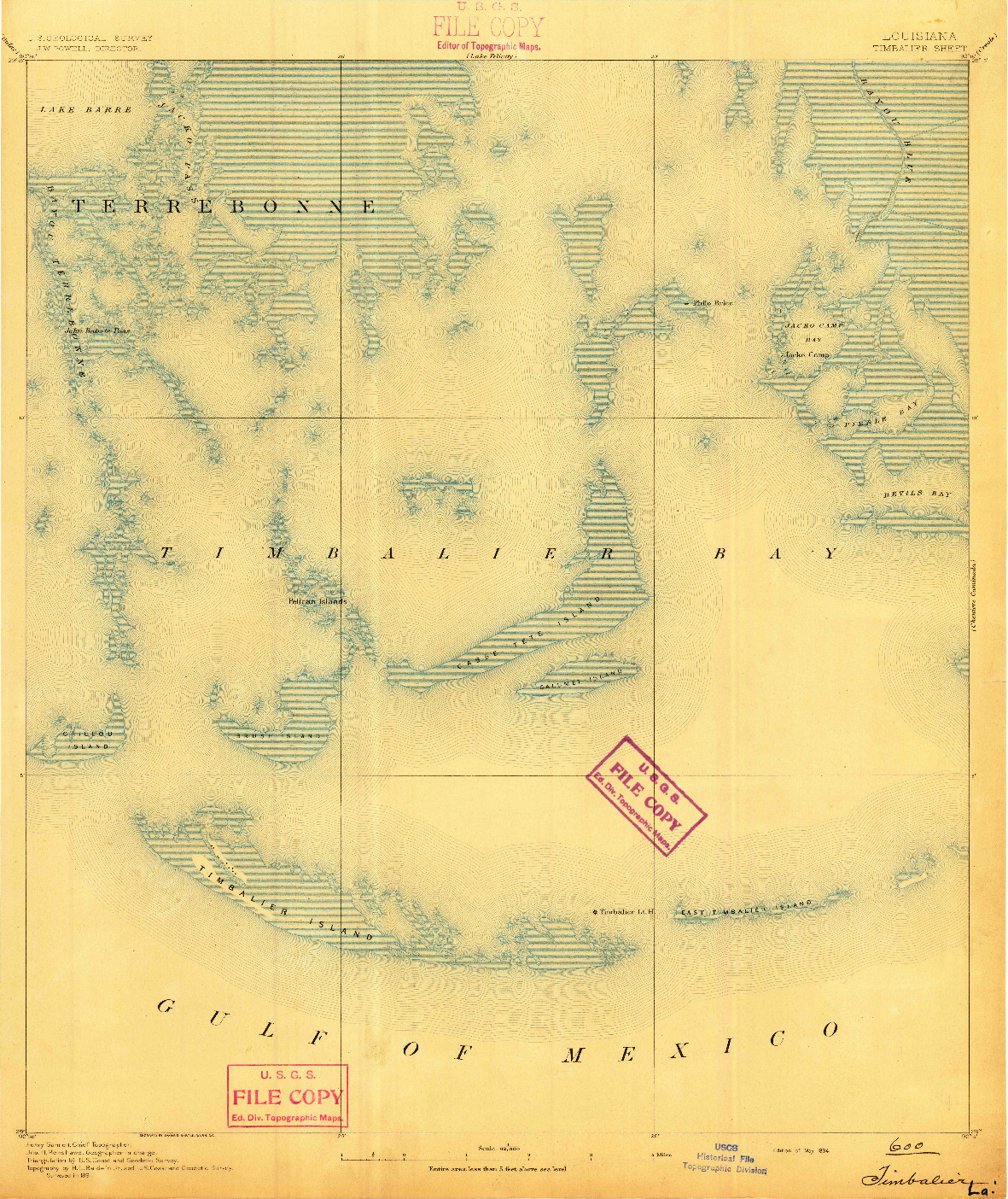 USGS 1:62500-SCALE QUADRANGLE FOR TIMBALIER, LA 1894