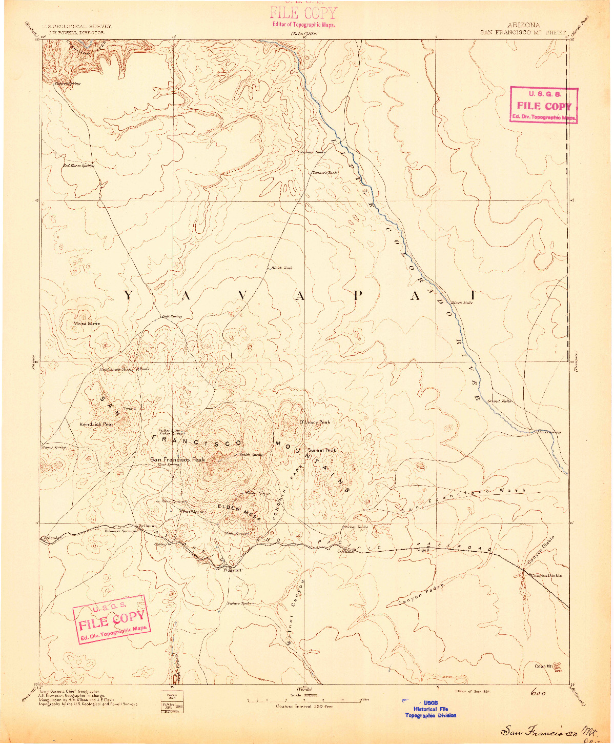 USGS 1:250000-SCALE QUADRANGLE FOR SAN FRANCISCO MTNS, AZ 1894