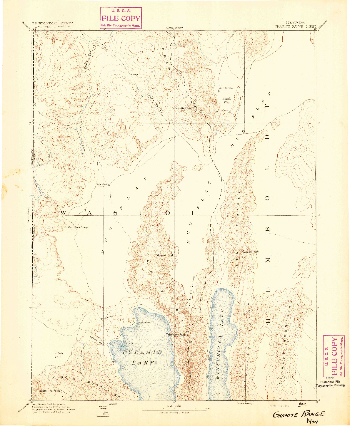 USGS 1:250000-SCALE QUADRANGLE FOR GRANITE RANGE, NV 1894