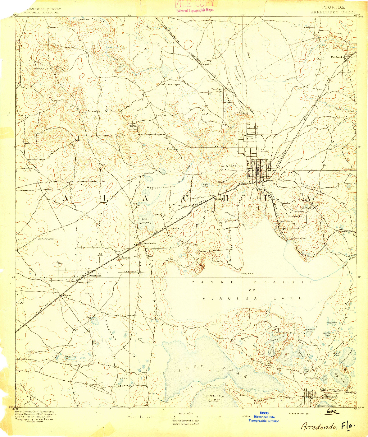 USGS 1:62500-SCALE QUADRANGLE FOR ARREDONDO, FL 1894