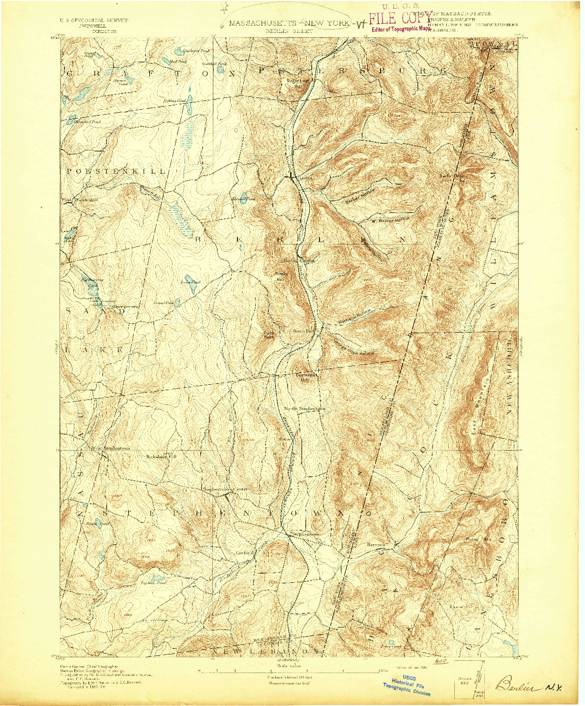 USGS 1:62500-SCALE QUADRANGLE FOR BERLIN, MA 1894