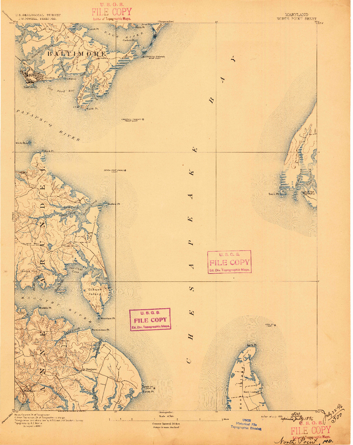 USGS 1:62500-SCALE QUADRANGLE FOR NORTH POINT, MD 1893