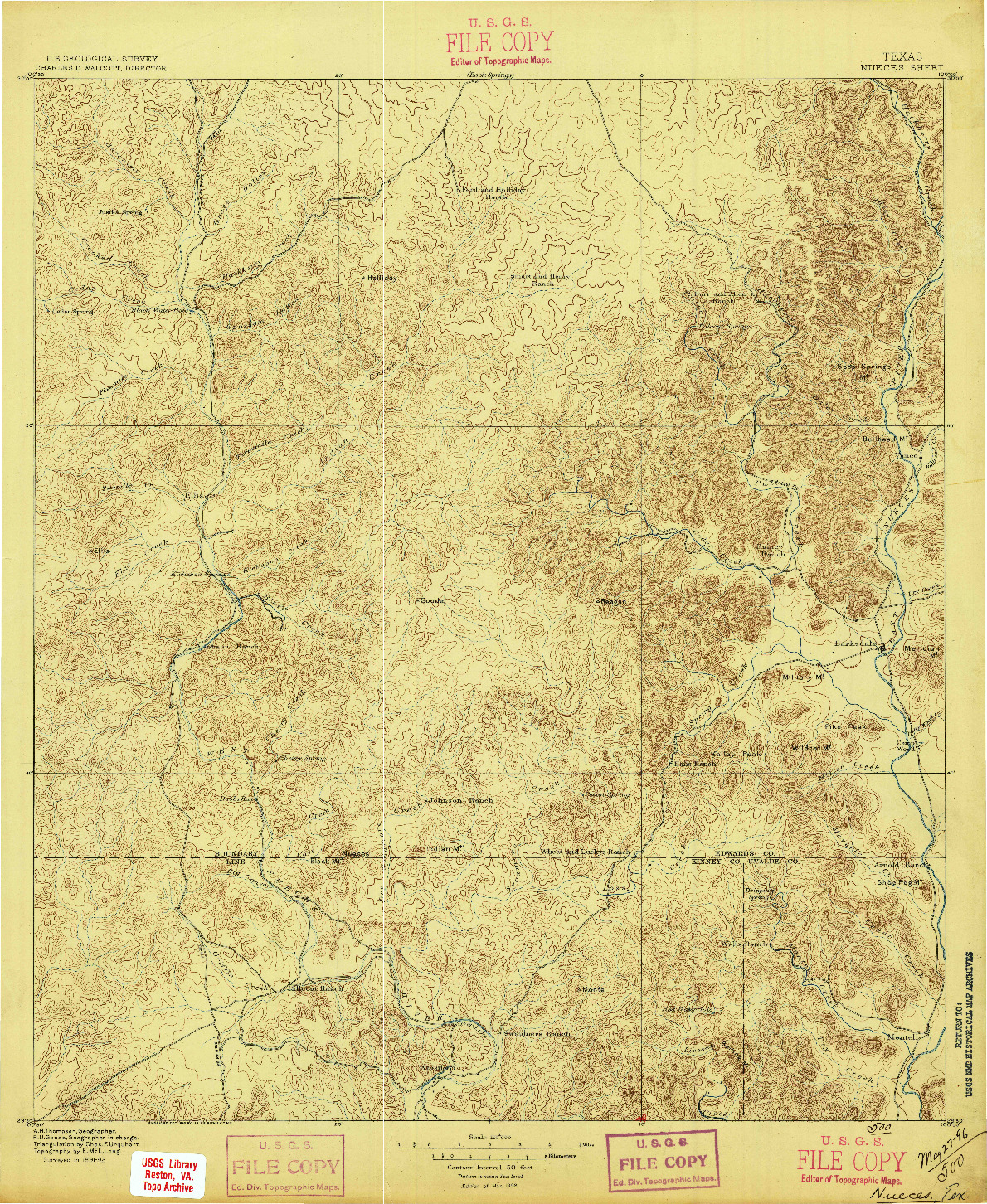 USGS 1:125000-SCALE QUADRANGLE FOR NUECES, TX 1896