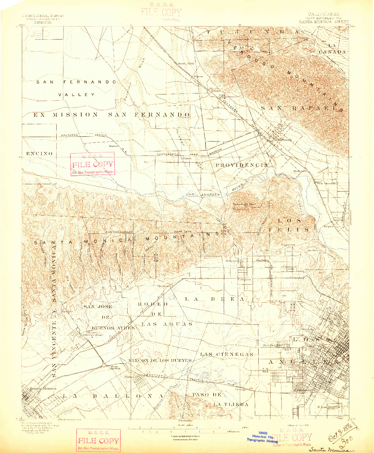 USGS 1:62500-SCALE QUADRANGLE FOR SANTA MONICA, CA 1896