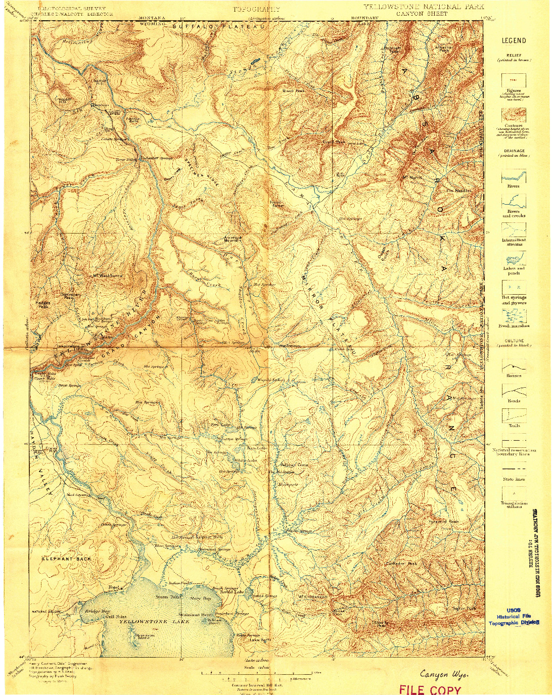 USGS 1:125000-SCALE QUADRANGLE FOR CANYON, WY 1896