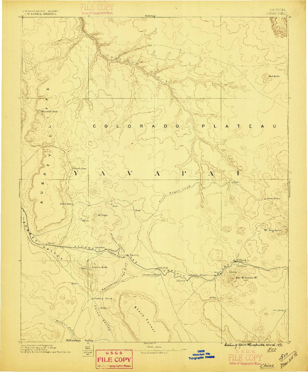USGS 1:250000-SCALE QUADRANGLE FOR CHINO, AZ 1886