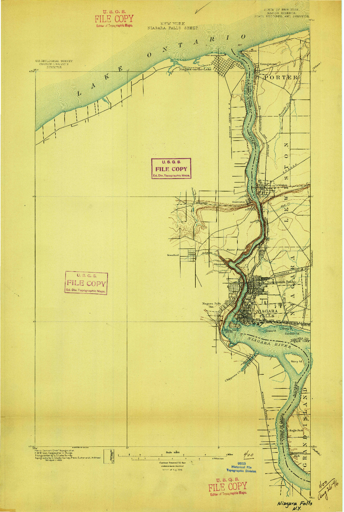 USGS 1:62500-SCALE QUADRANGLE FOR NIAGARA FALLS, NY 1896