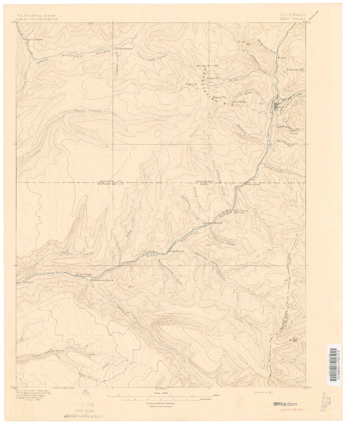 USGS 1:62500-SCALE QUADRANGLE FOR RICO, CO 1897
