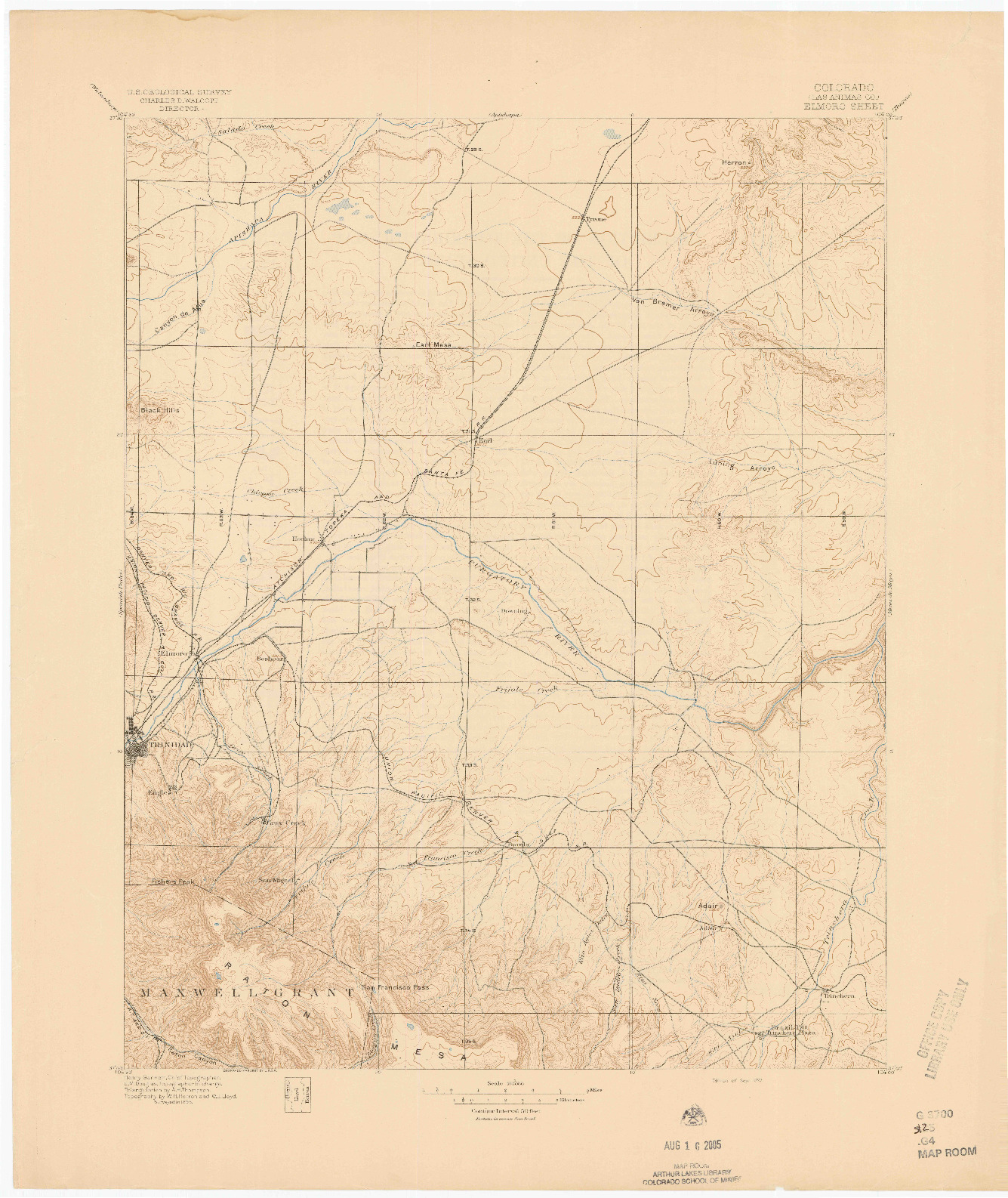 USGS 1:125000-SCALE QUADRANGLE FOR ELMORO, CO 1897