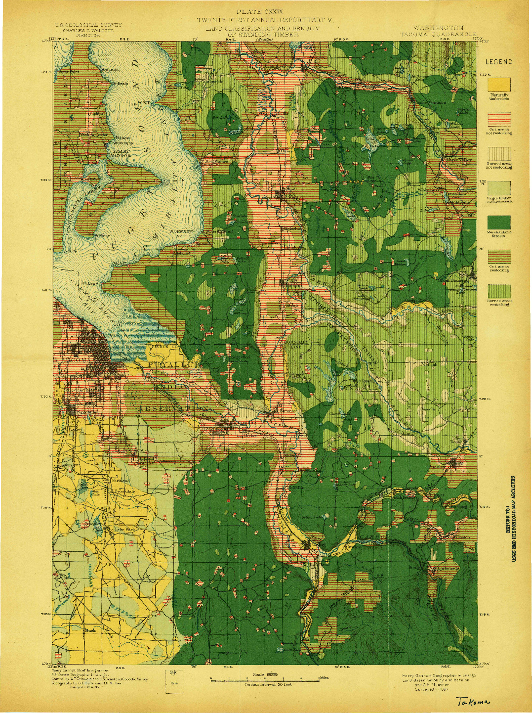 USGS 1:125000-SCALE QUADRANGLE FOR TACOMA, WA 1897