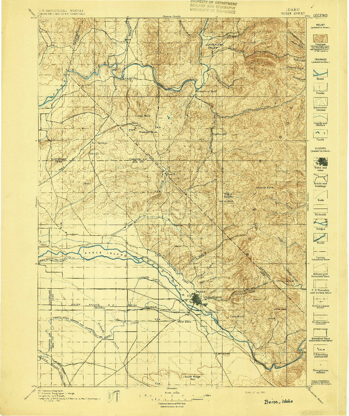 USGS 1:125000-SCALE QUADRANGLE FOR BOISE, ID 1897