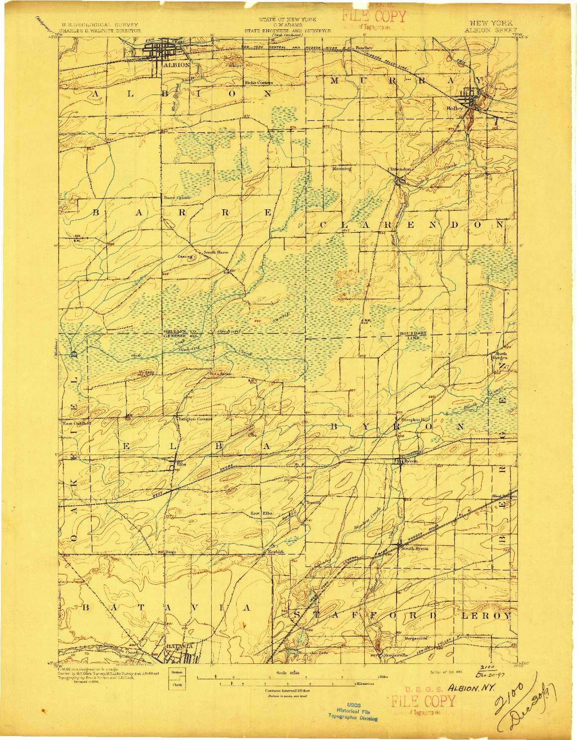 USGS 1:62500-SCALE QUADRANGLE FOR ALBION, NY 1897
