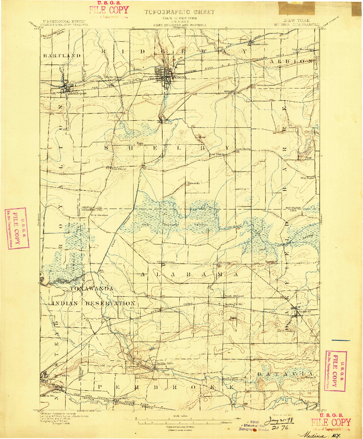 USGS 1:62500-SCALE QUADRANGLE FOR MEDINA, NY 1897