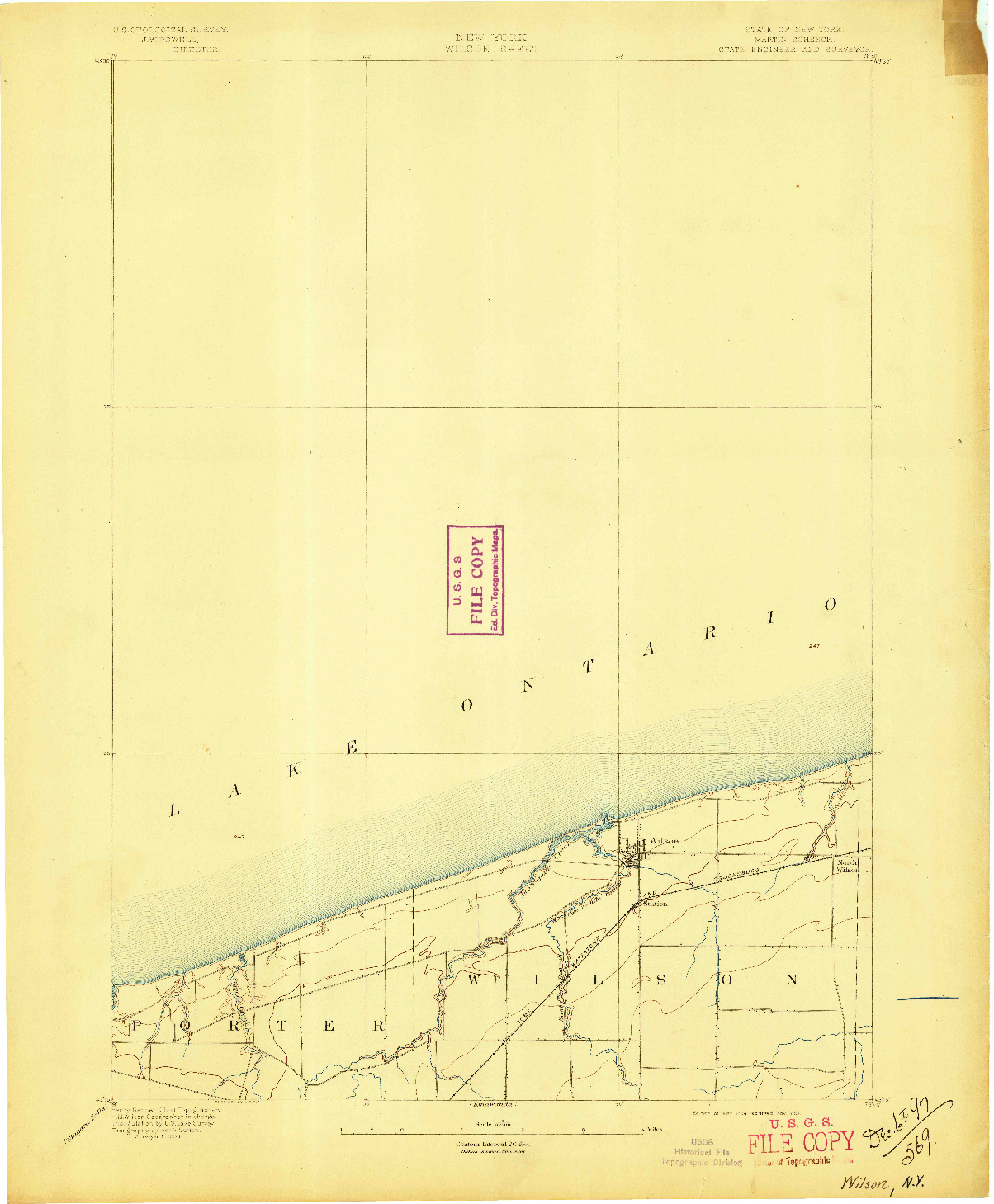 USGS 1:62500-SCALE QUADRANGLE FOR WILSON, NY 1894