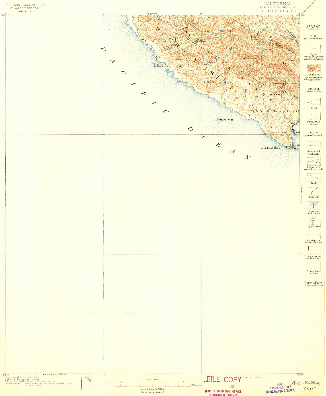 USGS 1:62500-SCALE QUADRANGLE FOR PORT HARFORD, CA 1897