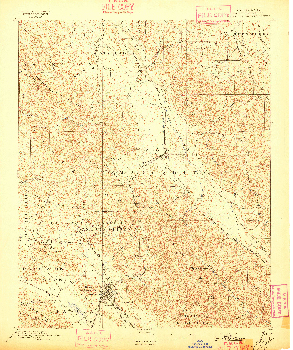 USGS 1:62500-SCALE QUADRANGLE FOR SAN LUIS OBISPO, CA 1897