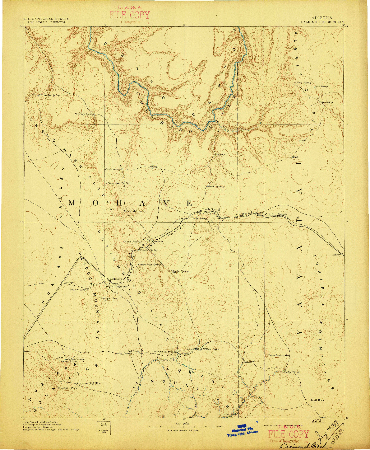 USGS 1:250000-SCALE QUADRANGLE FOR DIAMOND CREEK, AZ 1892