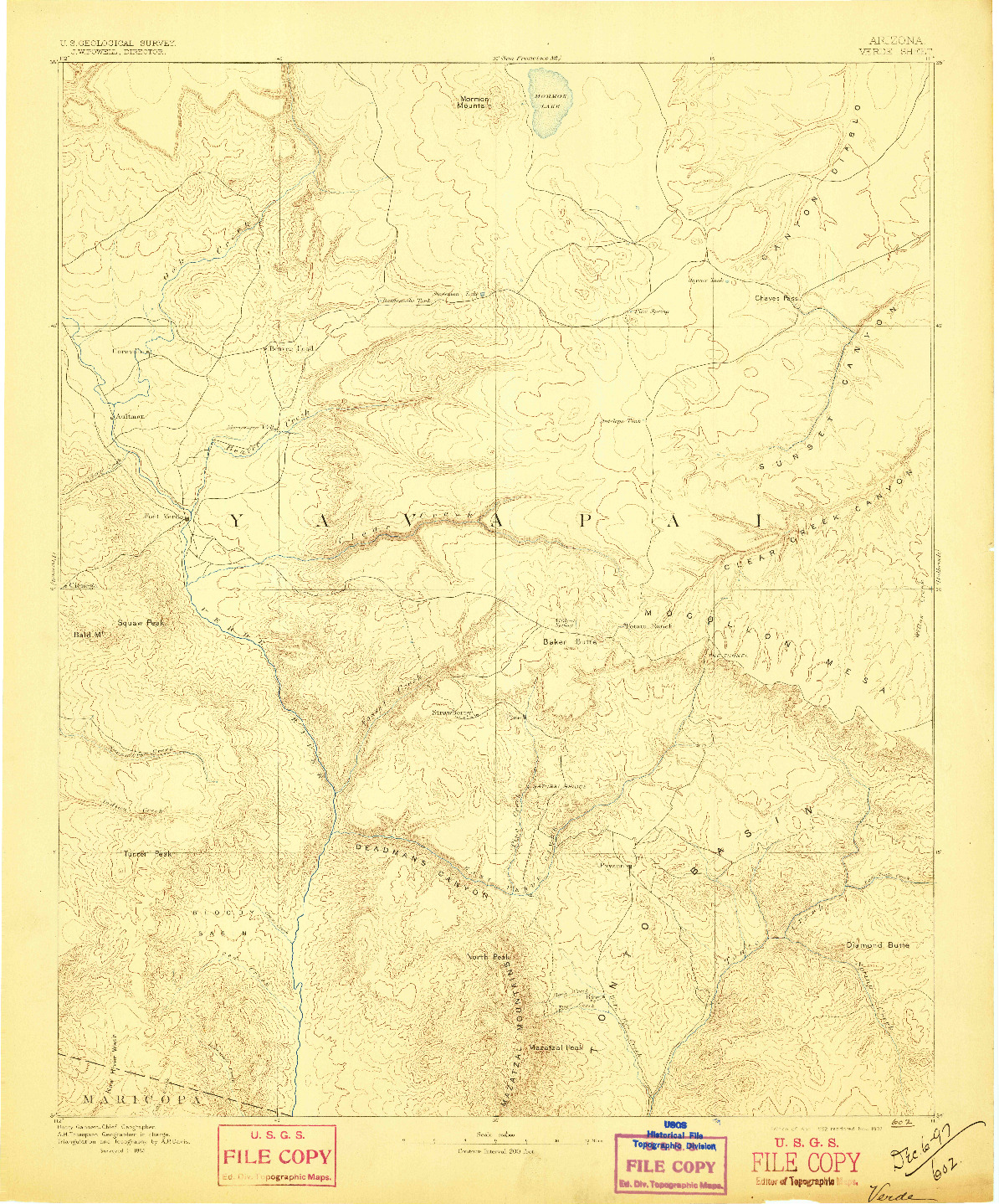 USGS 1:250000-SCALE QUADRANGLE FOR VERDE, AZ 1892