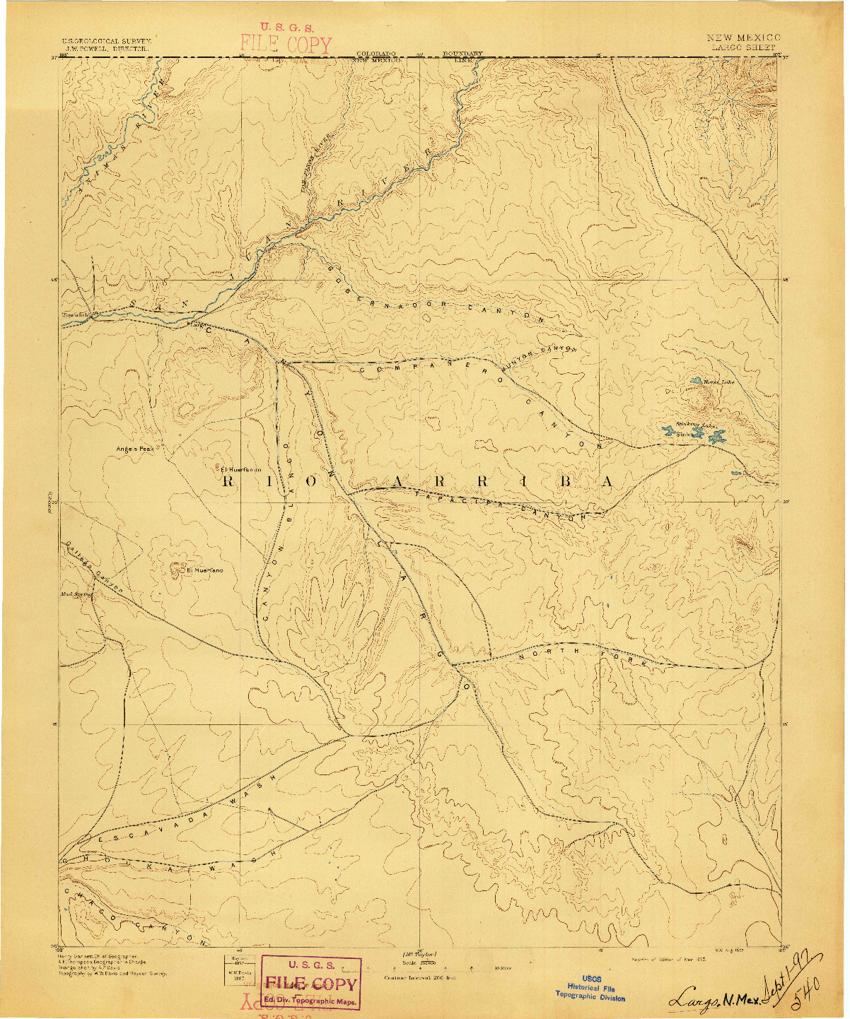 USGS 1:250000-SCALE QUADRANGLE FOR LARGO, NM 1895