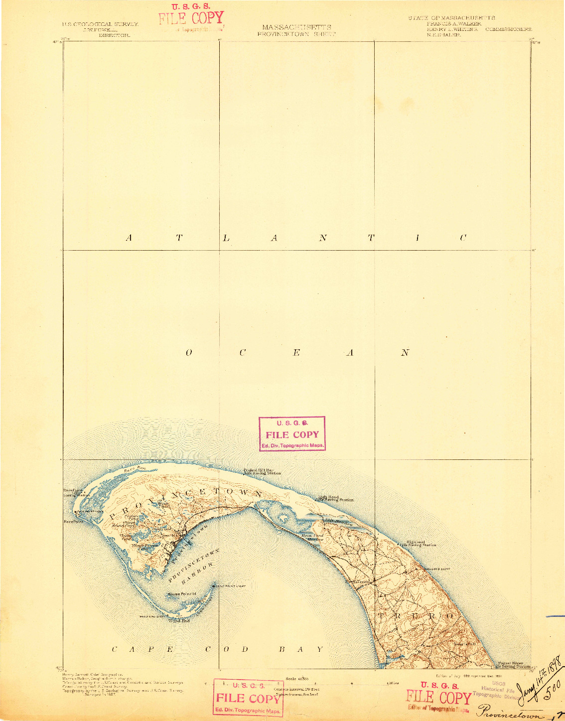 USGS 1:62500-SCALE QUADRANGLE FOR PROVINCETOWN, MA 1889