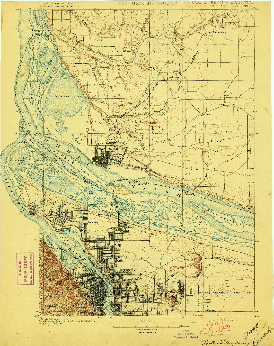 USGS 1:62500-SCALE QUADRANGLE FOR PORTLAND, OR 1897