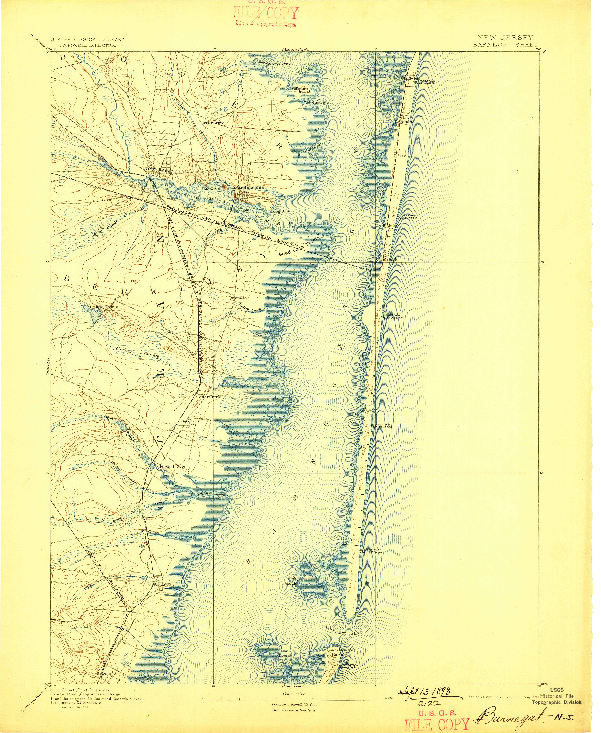 USGS 1:62500-SCALE QUADRANGLE FOR BARNEGAT, NJ 1893