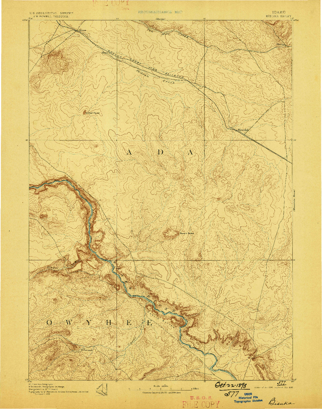 USGS 1:125000-SCALE QUADRANGLE FOR BISUKA, ID 1894