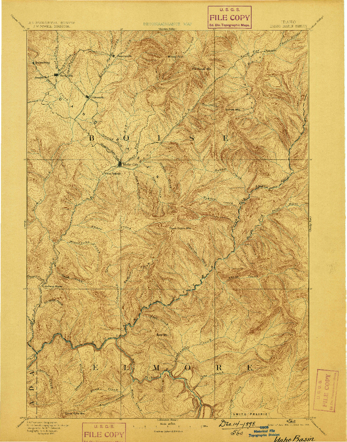 USGS 1:125000-SCALE QUADRANGLE FOR IDAHO BASIN, ID 1894