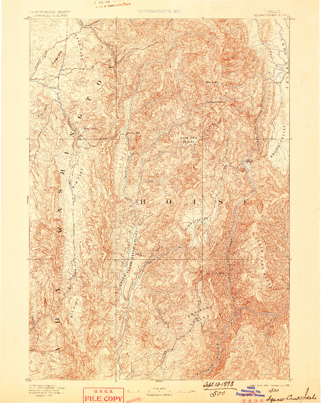 USGS 1:125000-SCALE QUADRANGLE FOR SQUAW CREEK, ID 1894