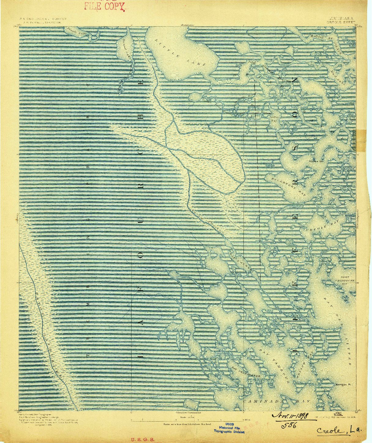 USGS 1:62500-SCALE QUADRANGLE FOR CREOLE, LA 1892