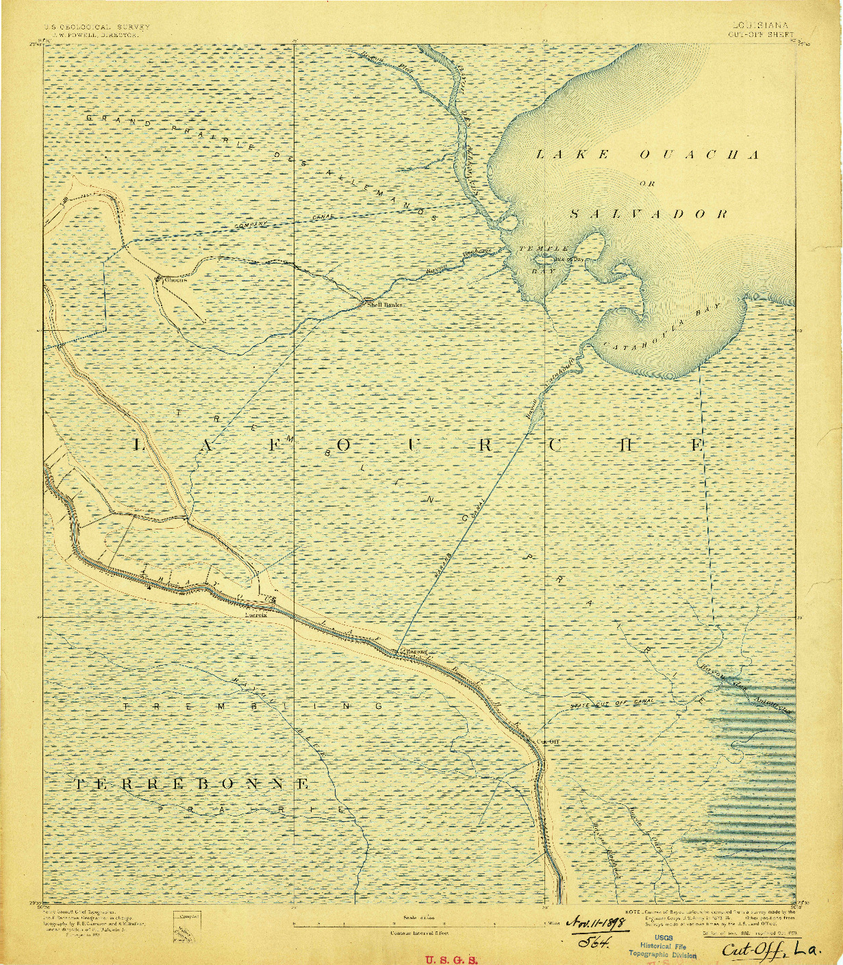 USGS 1:62500-SCALE QUADRANGLE FOR CUT-OFF, LA 1892