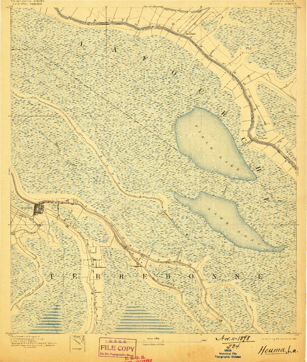 USGS 1:62500-SCALE QUADRANGLE FOR HOUMA, LA 1892