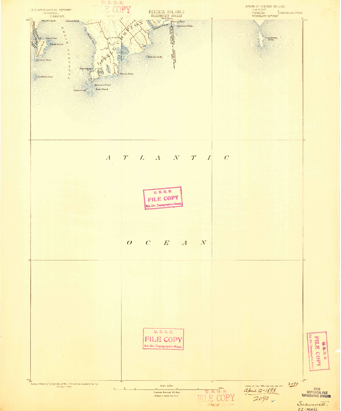 USGS 1:62500-SCALE QUADRANGLE FOR SAKONNET, RI 1893