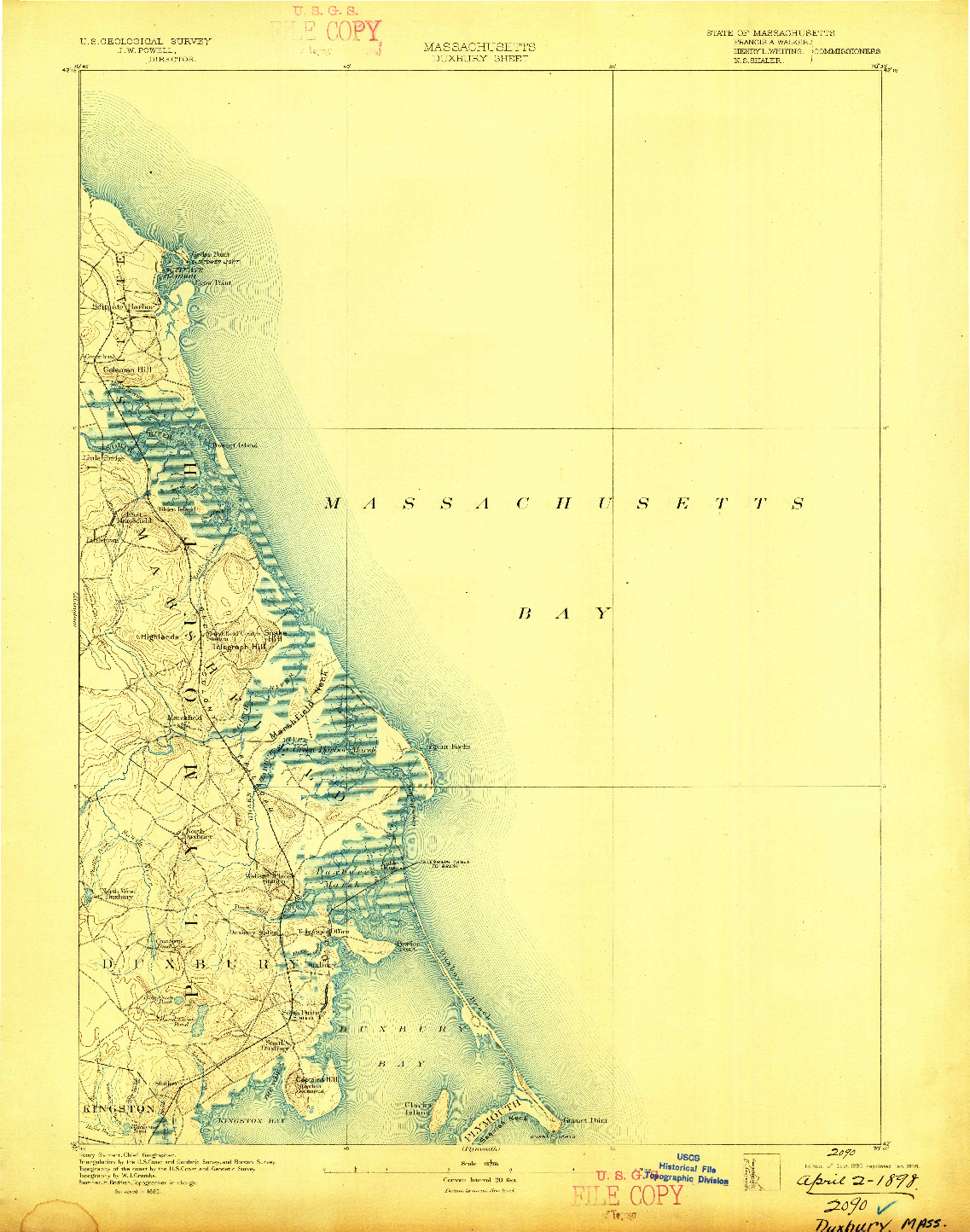 USGS 1:62500-SCALE QUADRANGLE FOR DUXBURY, MA 1893