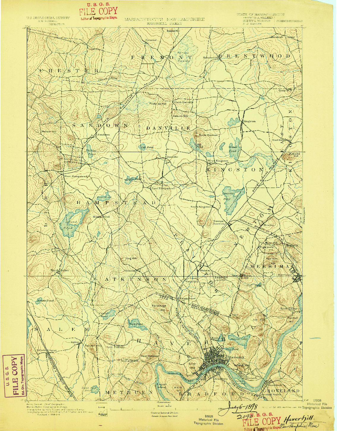 USGS 1:62500-SCALE QUADRANGLE FOR HAVERHILL, MA 1893