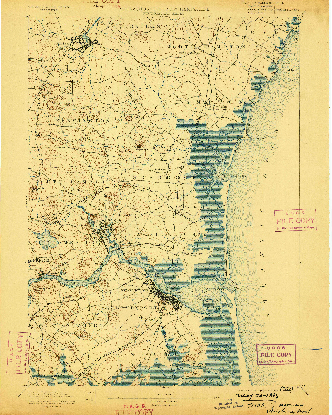 USGS 1:62500-SCALE QUADRANGLE FOR NEWBURYPORT, MA 1894