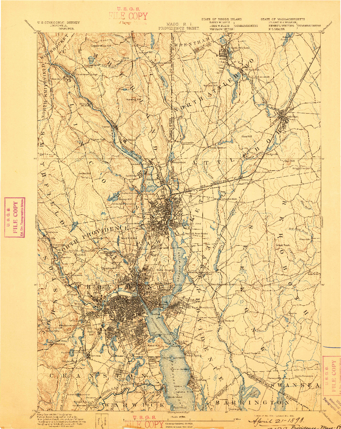 USGS 1:62500-SCALE QUADRANGLE FOR PROVIDENCE, MA 1894