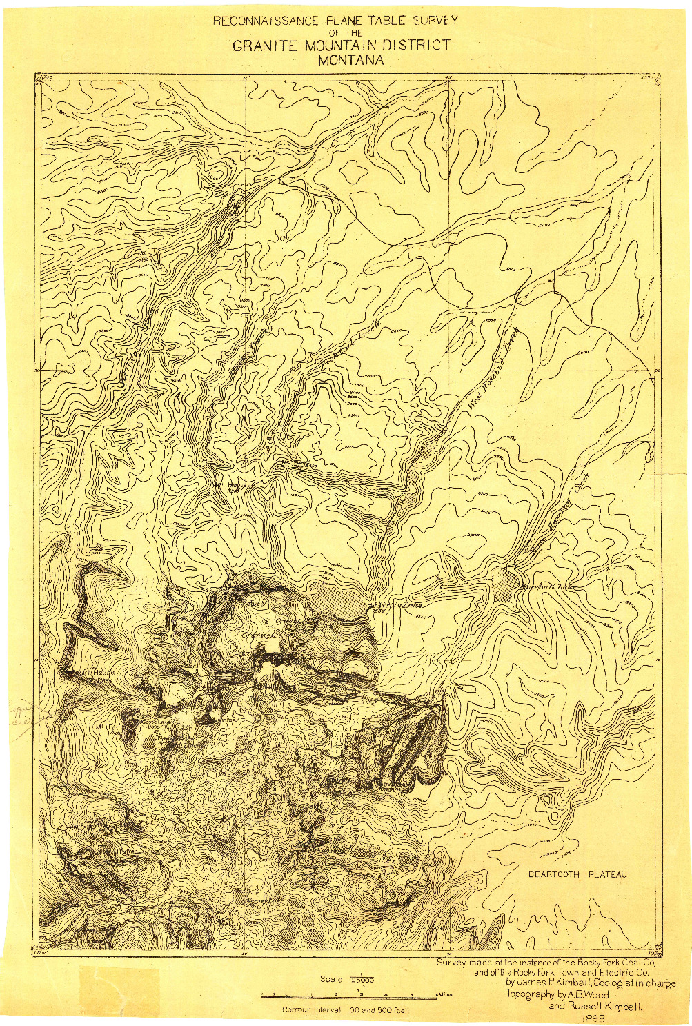 USGS 1:125000-SCALE QUADRANGLE FOR GRANITE MOUNTAIN DISTRICT, MT 1898
