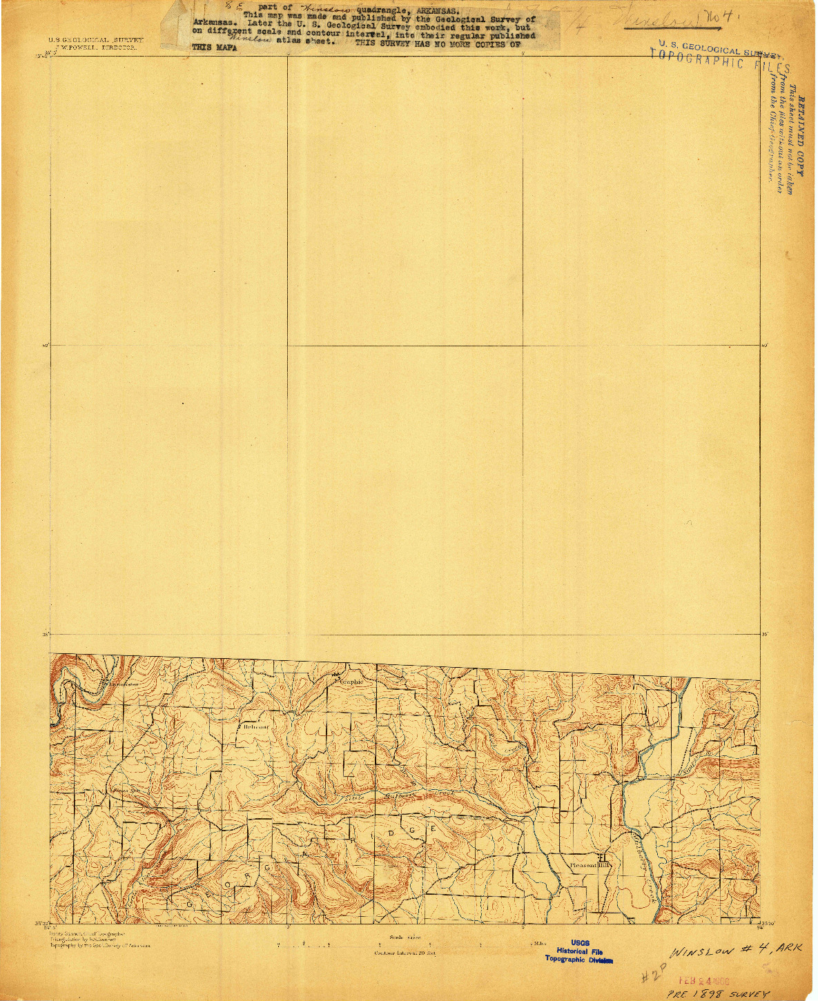 USGS 1:62500-SCALE QUADRANGLE FOR WINSLOW #4, AR 1898