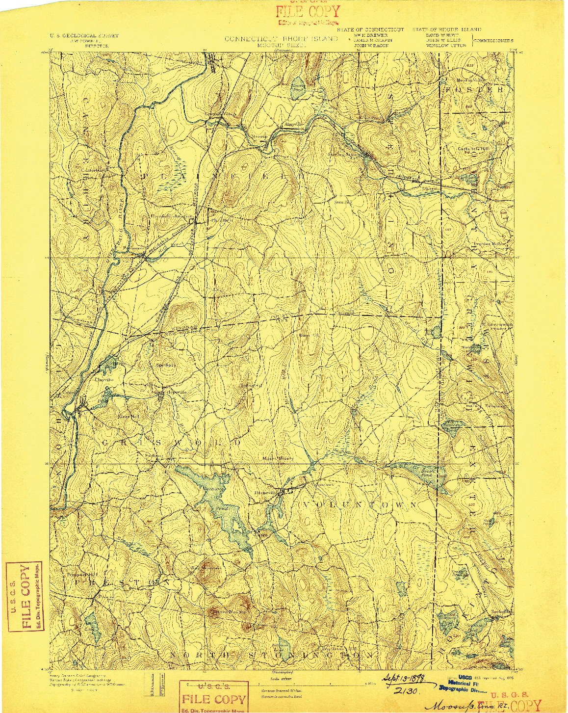 USGS 1:62500-SCALE QUADRANGLE FOR MOOSUP, CT 1893