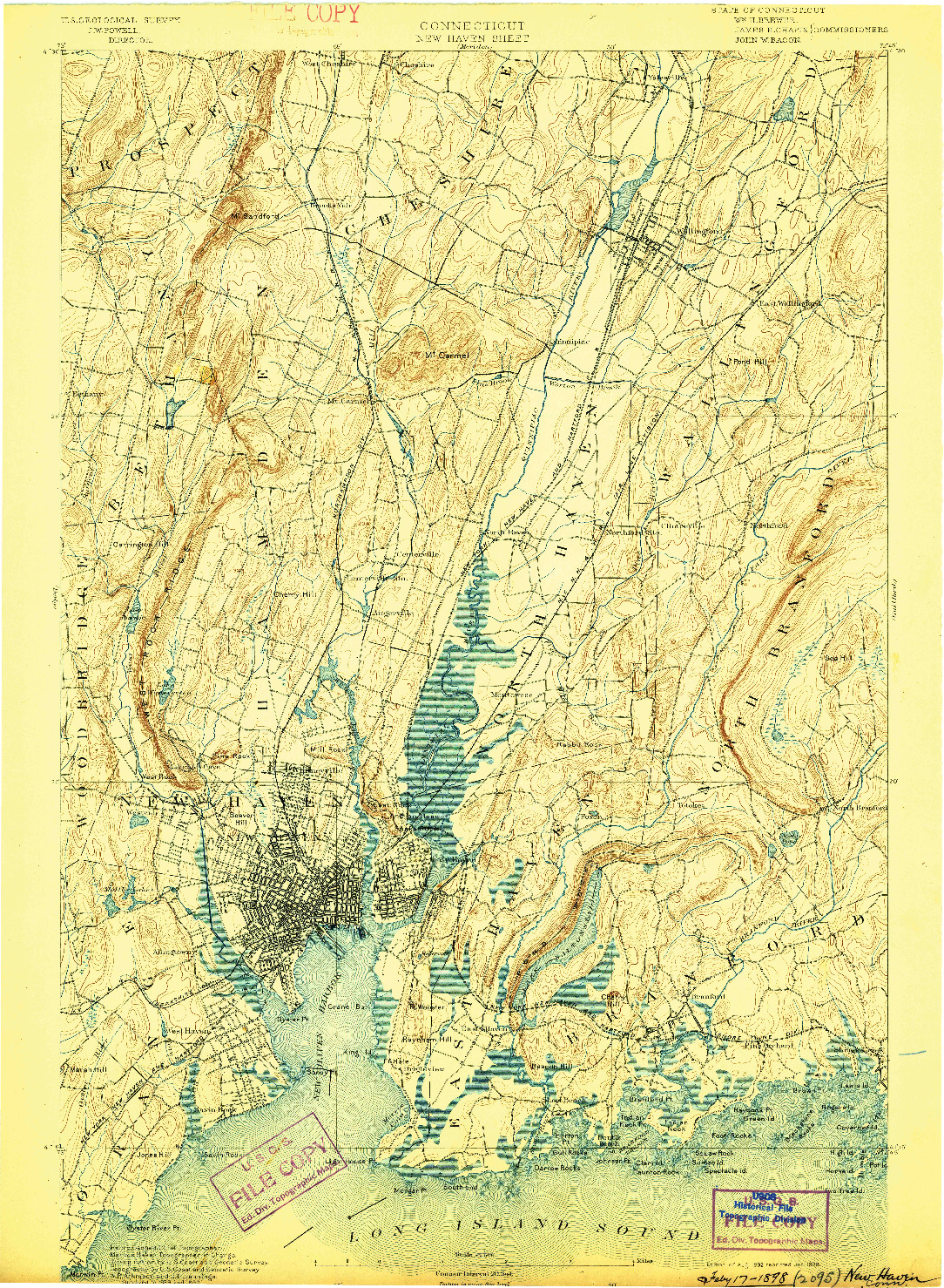 USGS 1:62500-SCALE QUADRANGLE FOR NEW HAVEN, CT 1892