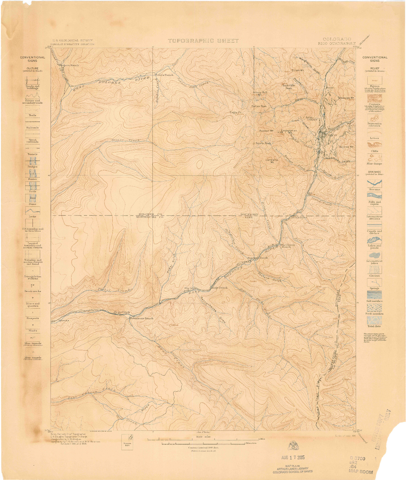 USGS 1:62500-SCALE QUADRANGLE FOR RICO, CO 1899