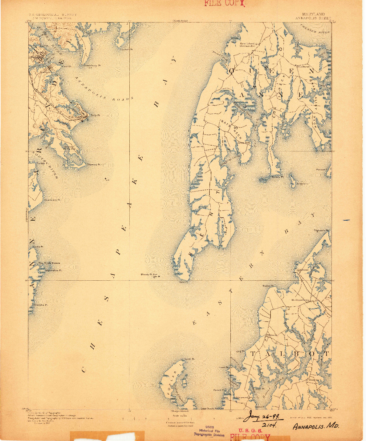 USGS 1:62500-SCALE QUADRANGLE FOR ANNAPOLIS, MD 1892