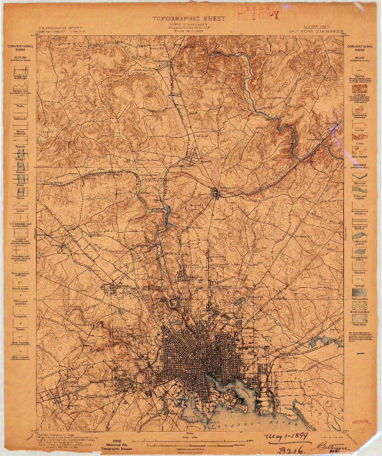 USGS 1:62500-SCALE QUADRANGLE FOR BALTIMORE, MD 1899