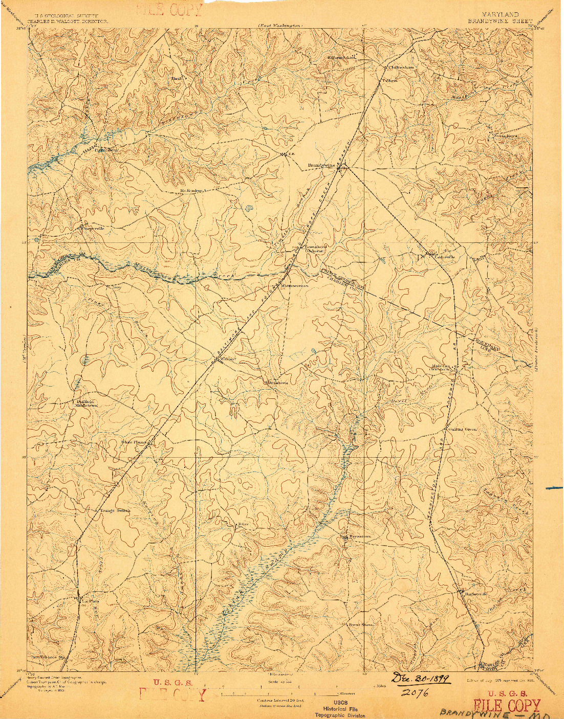 USGS 1:62500-SCALE QUADRANGLE FOR BRANDYWINE, MD 1895