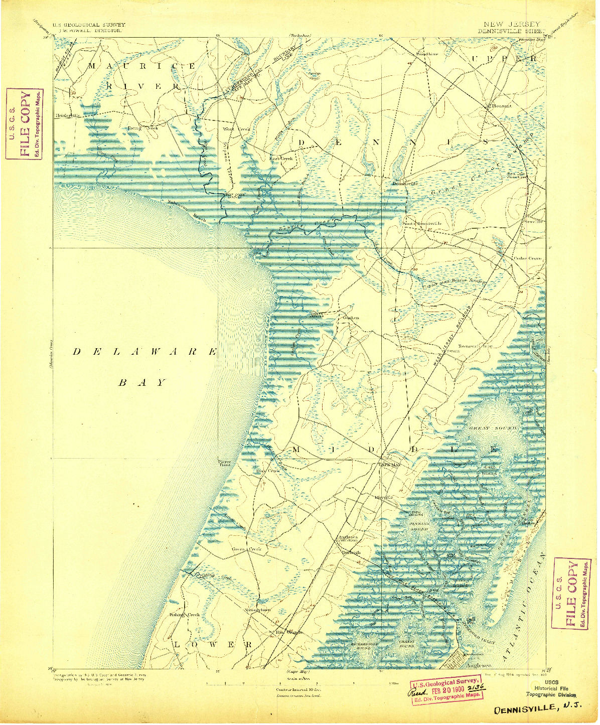 USGS 1:62500-SCALE QUADRANGLE FOR DENNISVILLE, NJ 1894