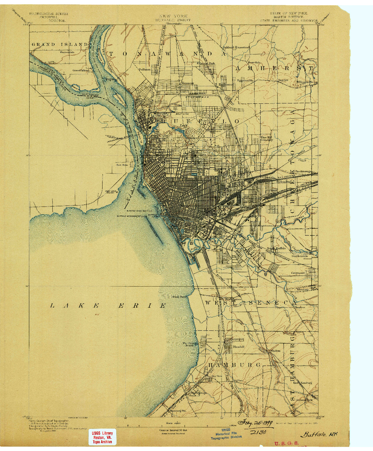 USGS 1:62500-SCALE QUADRANGLE FOR BUFFALO, NY 1894