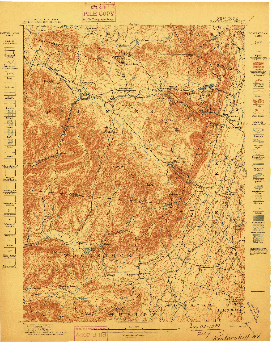 USGS 1:62500-SCALE QUADRANGLE FOR KAATERSKILL, NY 1899